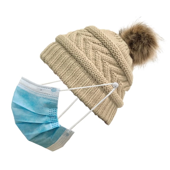 iHPH7 Cute Beanies for Women Watch Cap Winter Beanies for Women Skull Beanie Knit Beanie Warm Hats for Women Winter Hats for Women Cold Weather Beige One Size