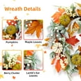thumbnail image 3 of JoanKaren 20" Fall Wreath for Front Door,Eucalyptus Berries Pumpkins Autumn Wreaths,Home Outdoor Holiday Halloween Thanksgiving Decorations, 3 of 8