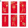 thumbnail image 2 of 6Pcs/Set 3D Effect Paper Creative Tiger Pattern Red Pocket Hot Stamping Lucky Money Bag for Spring Festival, 2 of 8