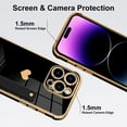 thumbnail image 3 of Designed for iPhone 14 Pro Max Case Black Love Hearts Design for Women Girl Men, Luxury Plating with Strap Stand Full Camera Lens Protection Bumper for iPhone 14 Pro Max 6.7", 3 of 6