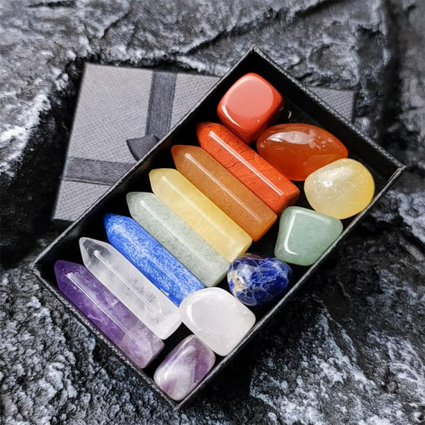 Colección de topacio de jaspe rojo de forma irregular con piedras de energía de Cristal 14 piezas multicolores para acuario Hugo Cristal de amatista