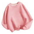 thumbnail image 2 of Meitianfacai Little & Big Girls Sweatshirt Casual Solid Basic Hoodie 2024 Trending Crewneck Long Sleeve Tunic Tops Pullovers Fall Fashion Outfits, Girls Pink Sweatshirt Size 6-7 Years, 2 of 5