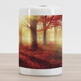 thumbnail image 2 of Woodland Ceramic Toothbrush Holder, Sun Beams Through Misty Old Forest in Fall Season Morning View Dreamy Picture, Decorative Versatile Countertop for Bathroom, 4.5" X 2.7", Yellow Red, by Ambesonne, 2 of 4
