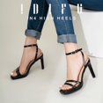 thumbnail image 2 of Sandalias de tacón alto IDIFU con tacones de aguja negros y tiras para mujer, 2 of 6
