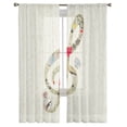 thumbnail image 2 of Music Note Sheer Curtains for Living Room Transparent Tulle Window Treatments Bedroom Kitchen Home r Veil Drapes, 2 of 7