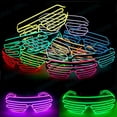 thumbnail image 4 of YJ005 LED Shutter Glasses - Emerald Green, 10 Color Options with 4 Lighting Modes (Steady, Slow Flash, Burst Flash, Off) - Ergonomic PC Frame, AC Lens, PVC Light Strip - Perfect for Halloween,, 4 of 6