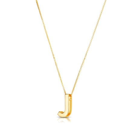 14k Yellow Gold Polished Letter Name Personalized Monogram Initial-j Necklace With Lobster Clasp 18 Inch Pendant Necklac