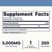 Type Zero Creatine Monohydrate (Unflavored) 1 KG, 5000mg (5g) Per Serving, Micronized, Zero Sugar, Keto Friendly & Gluten Free, 200 Servings
