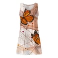 thumbnail image 4 of TSADFHJI Jupe en Jean Robe Débardeur Décontractée pour Femmes Robe Maxi Dégradée d'Été Plage Col en V Robe Ample m Orange, 4 of 4