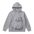 thumbnail image 6 of UOCUFY Pet Pouch Hoodies Women Fleece Zip Up Jacket with Large Pockets Grey,Size 3XL, 6 of 7