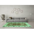 thumbnail image 3 of Ahgly Company Machine Washable Indoor Round Oriental Turquoise Blue Traditional Area Rugs, 8' Round, 3 of 4