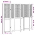thumbnail image 2 of vidaXL Room Divider 6 Panels White Solid Wood Paulownia, 2 of 7