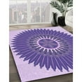 thumbnail image 3 of Ahgly Company Machine Washable Indoor Round Transitional Purple Amethyst Purple Area Rugs, 8' Round, 3 of 7