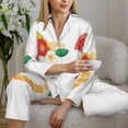 thumbnail image 6 of Yiaed 2025 New Year'S Print Pajamas Women's Long Sleeve Sleepwear Soft Button Down Loungewear Pjs Lounge Set Nightwear Womens Pajama Pants-Large, 6 of 7