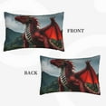 thumbnail image 2 of Balery Majestic Red Dragon Bedding Queen Pillow Cases - Envelope Closure - Soft Brushed Microfiber Fabric - Shrinkage and Fade Resistant Pillow Cases-16"x24", 2 of 6