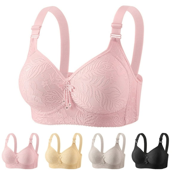 Ashirexll Bras for Women No Underwire, Push Up Bra, Plus Size Seamless Bra Ice Silk Wireless Adjustable