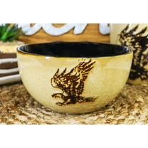 Set Of 2 Rustic Western Patriotic Bald Eagle Ceramic Pasta Salad Soup Bowls 21oz