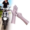 thumbnail image 1 of Guantes de protección solar para mujeres Guantes del bloqueador solar Elástico transpirable Fina completa Guantes de verano para conducir el ciclismo Violeta, 1 of 8