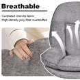 thumbnail image 4 of Pmango 360°Free Swivel Accent Chair Set of 2 for Living Room, Slightly 20°Rocking, 24" High Backrest Upholstered Armchair, Ergonomic Design, Chenille Breathable Soft Fabric Modern Single Sofa, Gray, 4 of 9