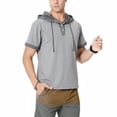 thumbnail image 2 of Camiseta de manga corta con capucha para hombre, camiseta con capucha, gris, L Scienceny AP002510-13, 2 of 6