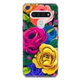 thumbnail image 1 of MUNDAZE LG Stylo 6 Vintage Pastel Abstract Colorful Pink Yellow Blue Roses Double Layer Phone Case Cover, 1 of 5