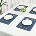 thumbnail image 7 of REGALWOVEN Set of 6 Faux Leather Placemats for Kitchen Dining Table Decor, Washable Table Placemats Wipeable Table Mat Dark Blue 18*12in, 7 of 7