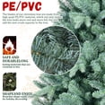thumbnail image 5 of 8FT Blue-Green Tint PE/PVC Christmas Tree with 2458 Tips, Hinged Branch Design, Full Natural Look, Stable Metal Stand, Easy Assembly Holiday Decoration for Living Room, 5 of 15