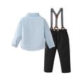 thumbnail image 2 of CARETOO Boy Clothes 6-12T Big Kid Dress Shirt Bowtie Suspender Pants Outfit Sets Gentleman Wedding, 2 of 11
