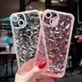 thumbnail image 2 of Funda de teléfono con patrón de diamantes con purpurina de cristal para iPhone 15, 14, 13, 12, 11 Pro Max, X, XR, XS Max, transparente, a prueba de golpes, suave, 2 of 4