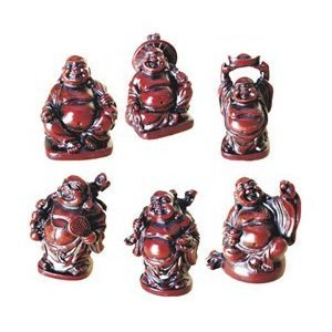 JapanBargain 3578 Statues de Buddha Chanceux Rieur Chinois, Ensemble de 6 Figurines