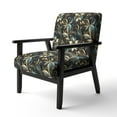 thumbnail image 3 of Designart "Hollywood Grandeur In Gold And Black II" Gold Floral Upholstered Accent Chair - Cottage Arm Chair For Bedroom, 3 of 5