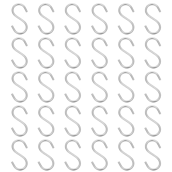 PH 30Pcs 304 Stainless Steel S-Shape Hooks Small S Hooks Clothes Hook Kitchen S Hook Purse Hanger