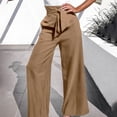 thumbnail image 4 of ZANZEA Women Casual Solid Color Wide Leg High Waist Drawstring Pants, 4 of 4