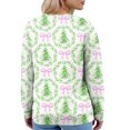 thumbnail image 6 of Women's Fashion Long Sleeve Christmas Snowman Snowflake Print Jacket Cardigan for Holiday Party and Casual Daily Wear,Light Green,M, 6 of 6