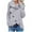 Gray, variant on Plus Size Sweater Tops On Seasonal Women's Solid Thin Puff Sleeves Long Sleeve V- Neck Sweaters Tops Gray 10(XL)