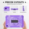 thumbnail image 4 of Shockproof Case for Samsung Galaxy Tab A9+ Plus 11" SM-X210 X216 X218, Military Grade Protection Rotating Stand Hand Strap Shoulder Strap Kids Friendly Bumper Rugged Case for Galaxy Tab A9+,Purple, 4 of 8
