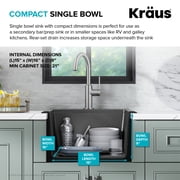 KRAUS Bellucci 18 Granite Composite Workstation Drop-In Top Mount Single Bowl Kitchen Bar Sink in Metallic Grey with Accessories