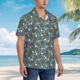 thumbnail image 3 of Gukieu Skull cute organ Print Men's Short-sleeved Shirts, Button-down Lapel Hawaiian Shirts, T-shirts, Beach Vacation Summer Casual Wear,XX-Large, 3 of 7