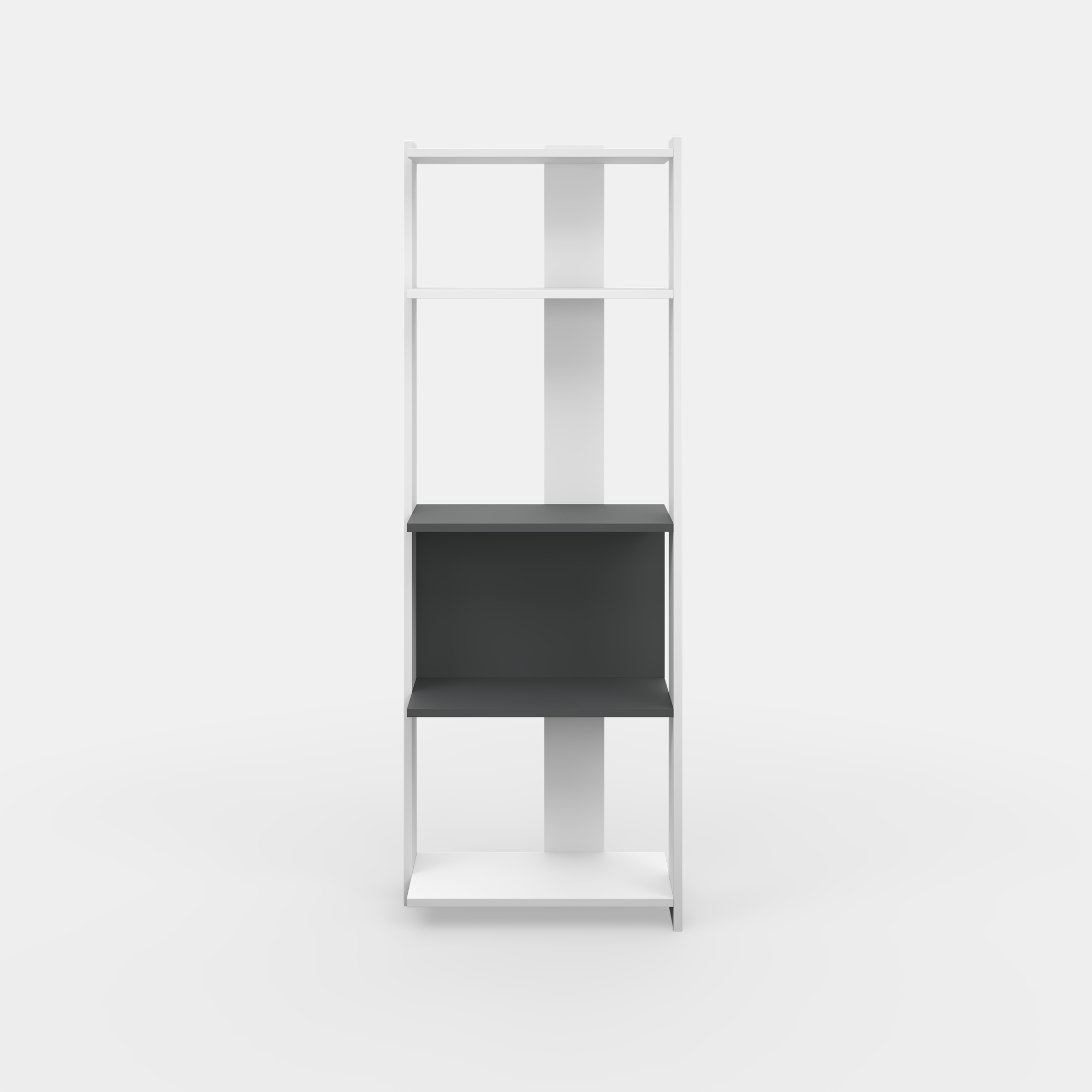 Ada Home Decor Abis 4 Tier Open Shelf Narrow Modern Bookcase, Anthracite/White