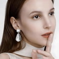 thumbnail image 3 of Faty-T Gold Earrings for Women Geometric Chunky Dangle Earring 18k Gold Plated Trendy Silvery Two-Tone Statement Jewelry, 3 of 14