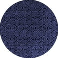 thumbnail image 1 of Ahgly Company Indoor Round Abstract Blue Modern Area Rugs, 4' Round, 1 of 4