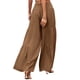thumbnail image 5 of Sunloudy Pantalones de pierna ancha para mujer, pantalones plisados sueltos casuales de color sólido de cintura alta, caqui/negro/verde claro/blanco/verde/rojo vino Sunloudy  moda, 5 of 8