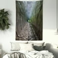 thumbnail image 3 of Vintage Tapestry, Dungeon Old Tunnel Sun Rays at Other Side Mystic Spooky Long Tunnel Illustration Artsy, Wall Hanging for Bedroom Living Room Dorm Decor, 40W X 60L Inches, Brown, by Ambesonne, 3 of 5