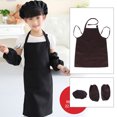 thumbnail image 2 of Delantal, gorro, mangas, talla M, bata de dibujo y conjunto de cocina para niños en tono café, 2 of 8