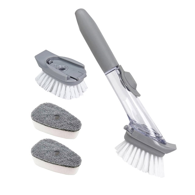 Cepillo para lavar ollas de mango largo con dispensador de líquido para accesorios del hogar B Ehuebsd Libre de BPA