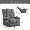 thumbnail image 3 of JONPONY Oversize Power Lift Recliner Chair with Heat and Massage, Lay Flat Assist Recliner with Side Pocket, USB Charge Port for Living Room，Grey, 3 of 12