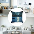 thumbnail image 5 of Fenyluxe Throw Pillow Covers Fantasy Bright Full Moon Shine Blue Ocean Decorative Pillow Cover Pillows Couch Sofa Bed,Set of 2  White, 5 of 7