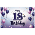 thumbnail image 5 of Yatrandify Purple Balloons Happy Birthday Banner Decorative Design Milestone Celebration Birthday Backdrop for Birthday Party Celebration Indoor Decoration Event, 5 of 8