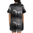 thumbnail image 6 of Haiem Monochrome Leopard Horse Pattern Pajama Set for Women 2 Piece Lounge Set Short Sleeve Tops and Shorts Soft Sleepwear-3X-Large, 6 of 7
