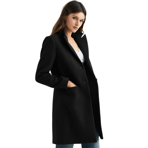 Ellos - ellos Women's Plus Size Malin Wool-Blend Coat Coat - Walmart ...